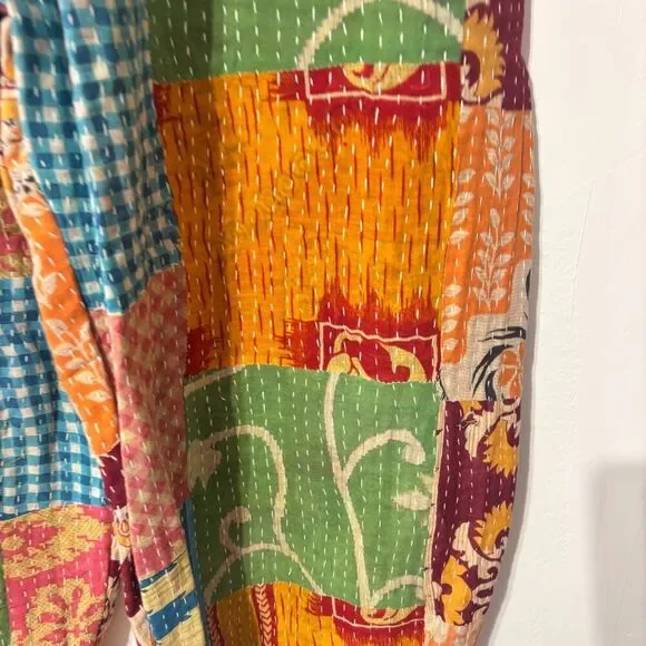 Kantha Blinkbuy Jogger Pants Multicolor Small to Large Boho Kantha Patchwork New - Picture 3 of 7